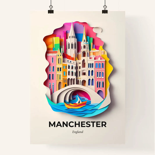 Vivid Manchester, England, Colorful Poster