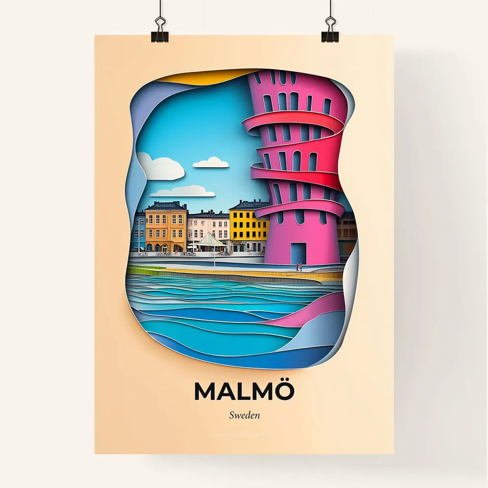 Vivid Malmö, Sweden, Colorful Poster