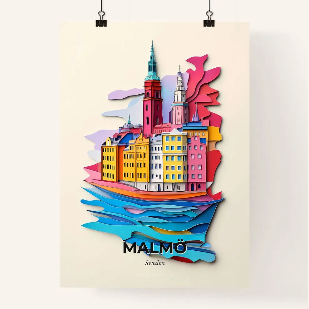 Vivid Malmö, Sweden, Colorful Poster