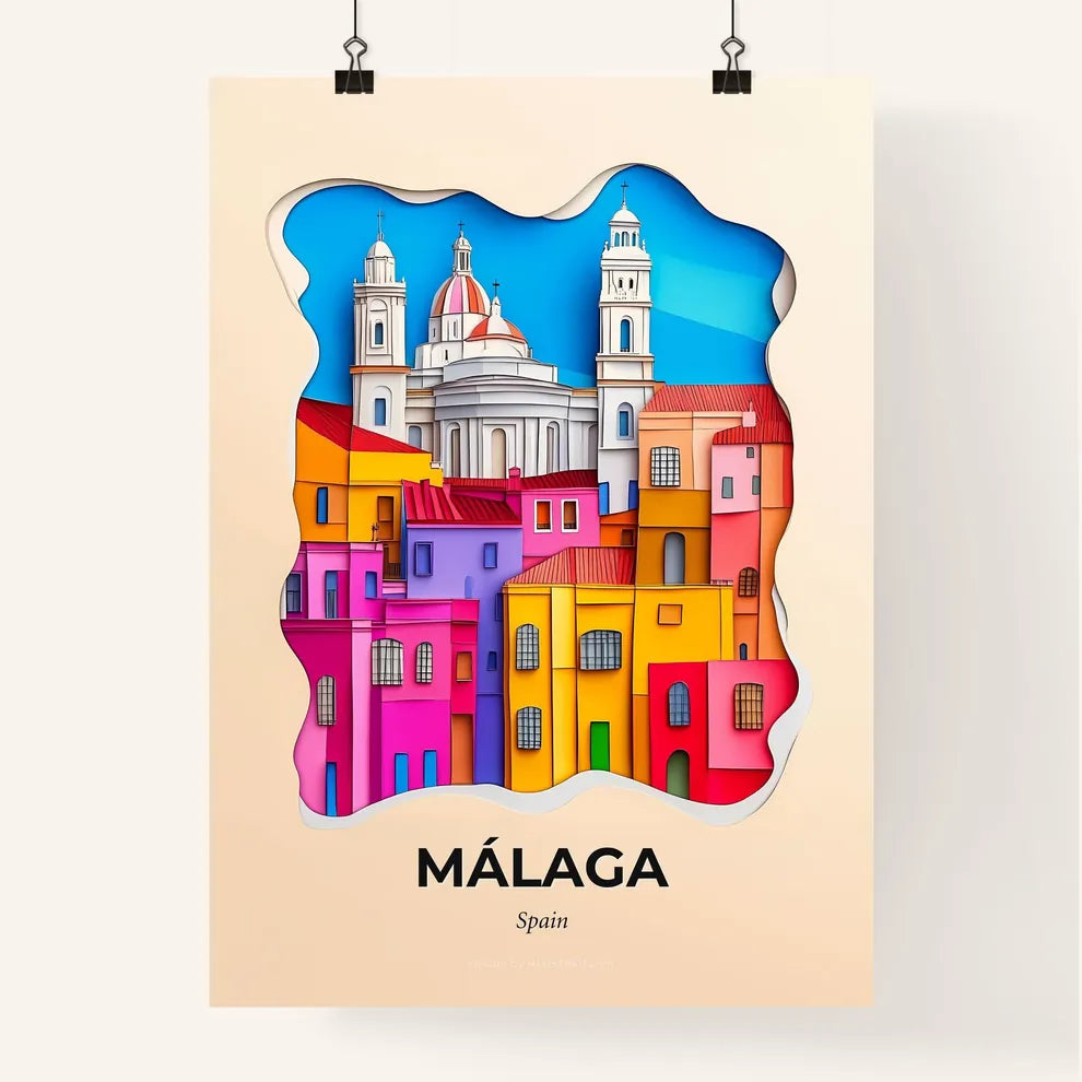 Vivid Málaga, Spain, Colorful Poster