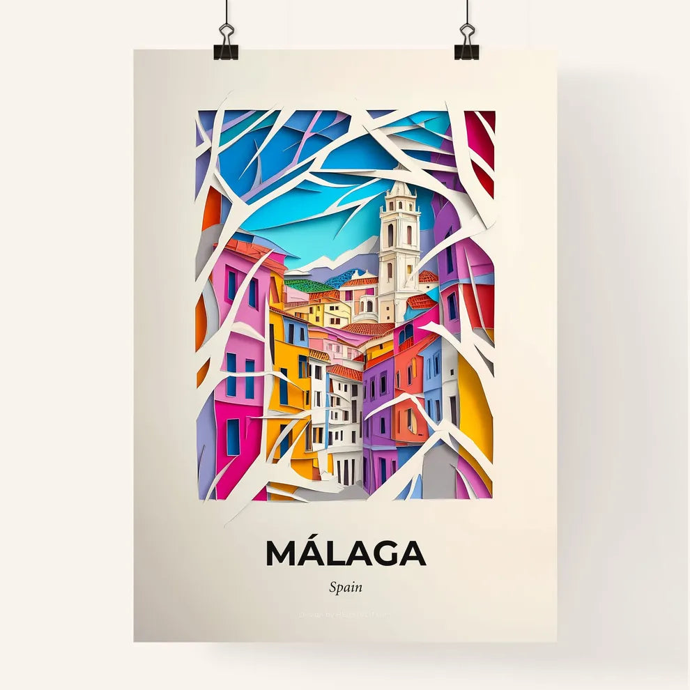 Vivid Málaga, Spain, Colorful Poster