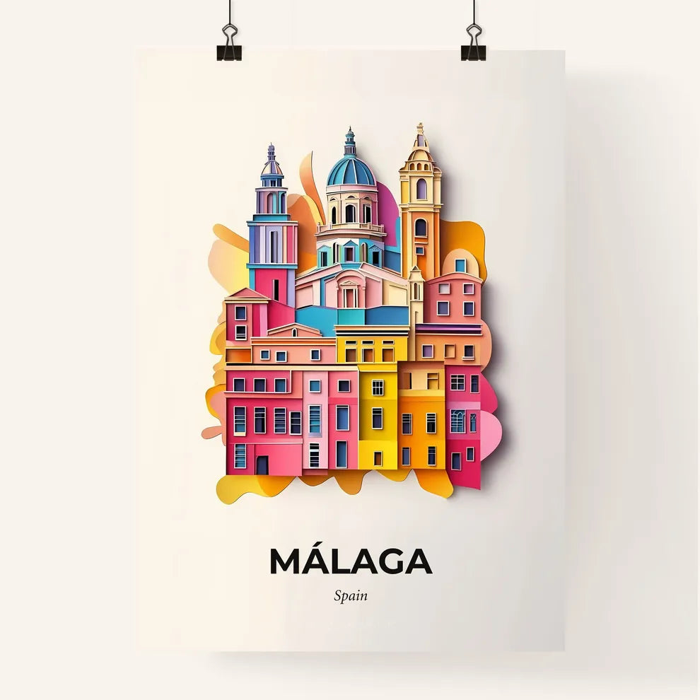 Vivid Málaga, Spain, Colorful Poster