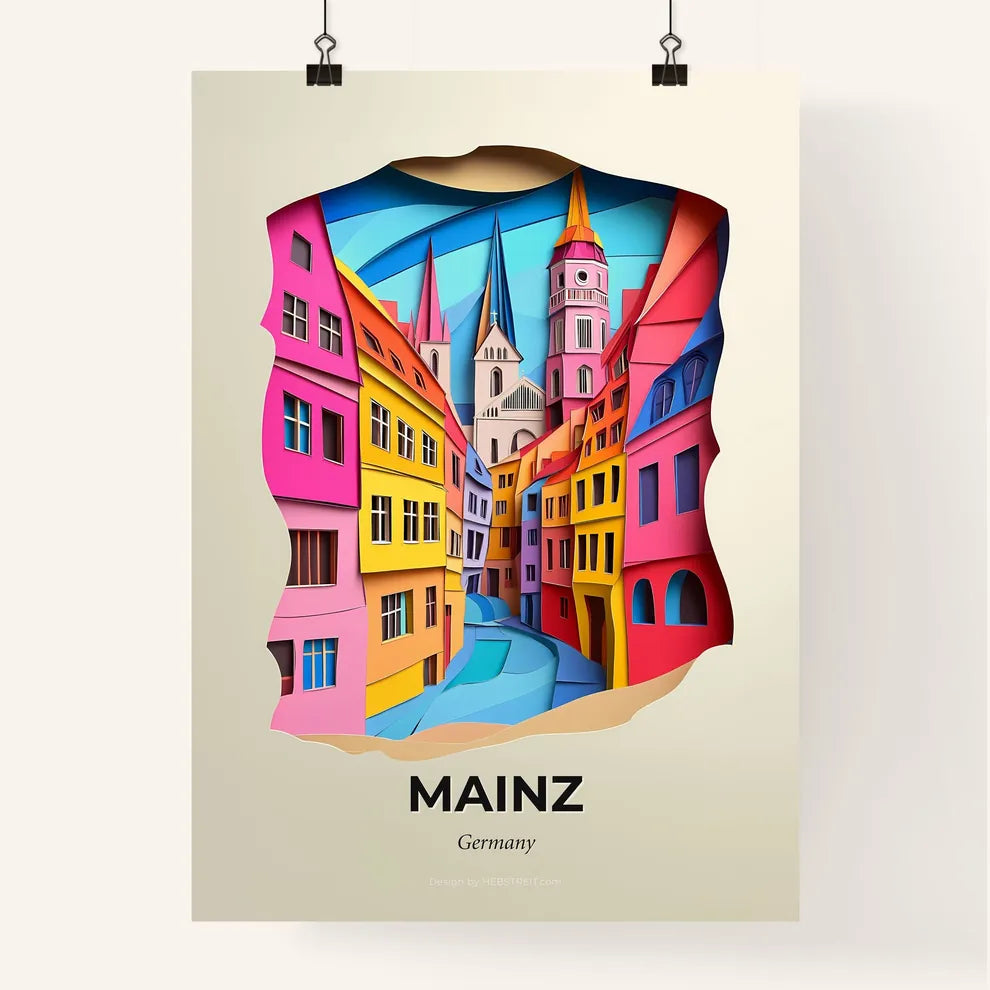 Vivid Mainz, Germany, Colorful Poster