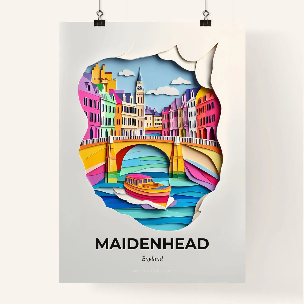 Vivid Maidenhead, England, Colorful Poster