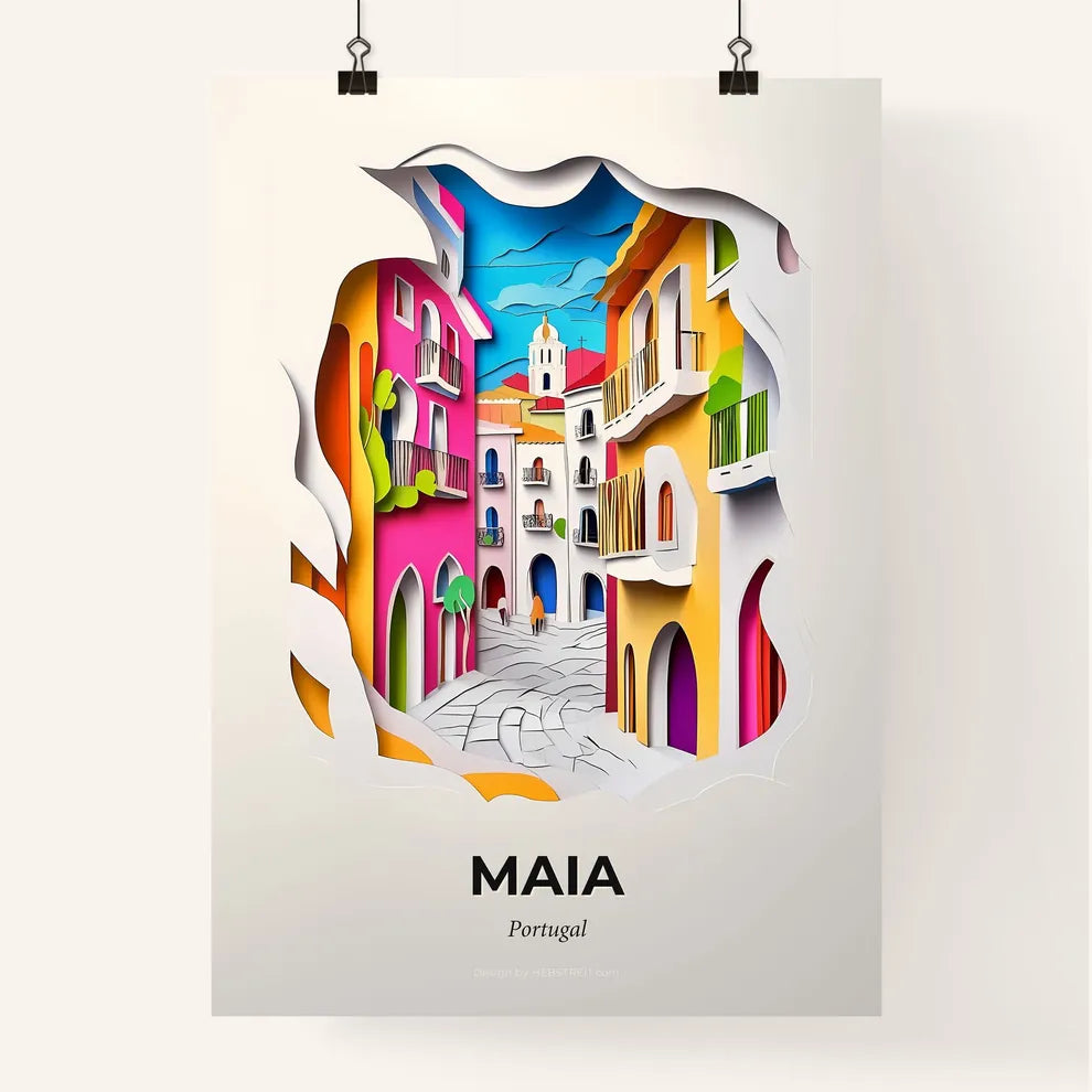 Vivid Maia, Portugal, Colorful Poster