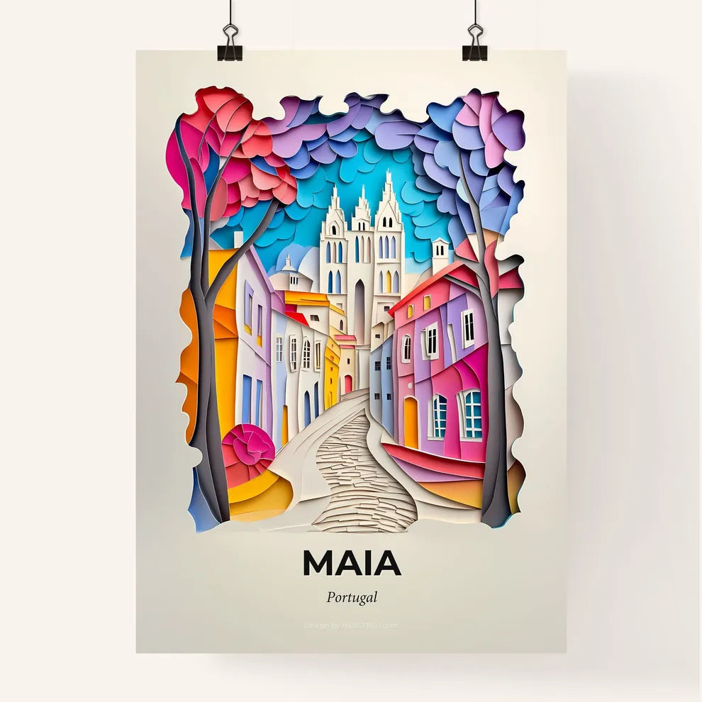 Vivid Maia, Portugal, Colorful Poster