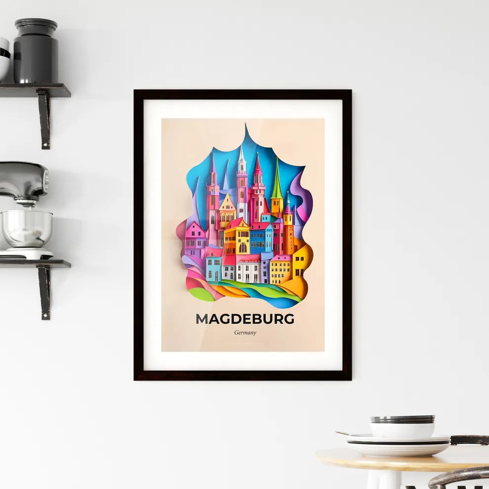 Vivid Magdeburg, Germany, Framed Wall Art