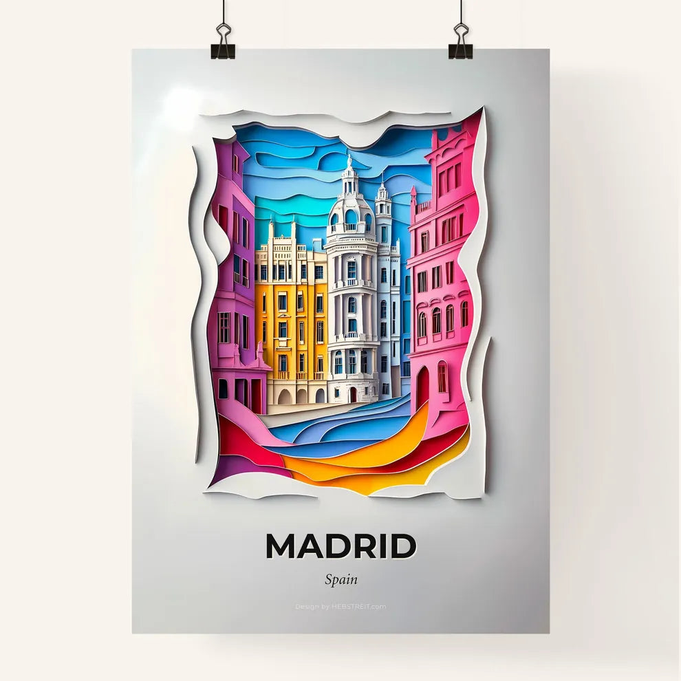 Vivid Madrid, Spain, Colorful Poster