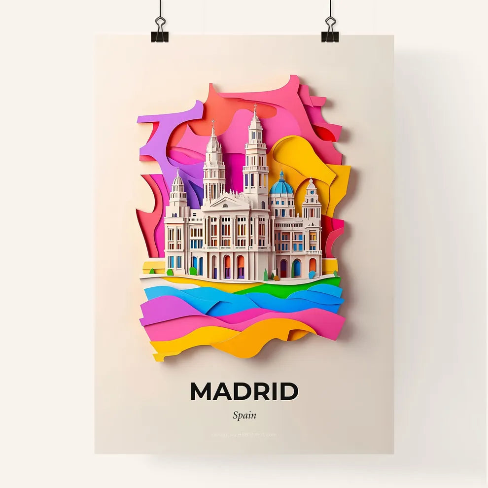 Vivid Madrid, Spain, Colorful Poster