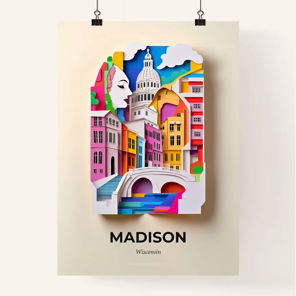 Vivid Madison, Wisconsin, Colorful Poster
