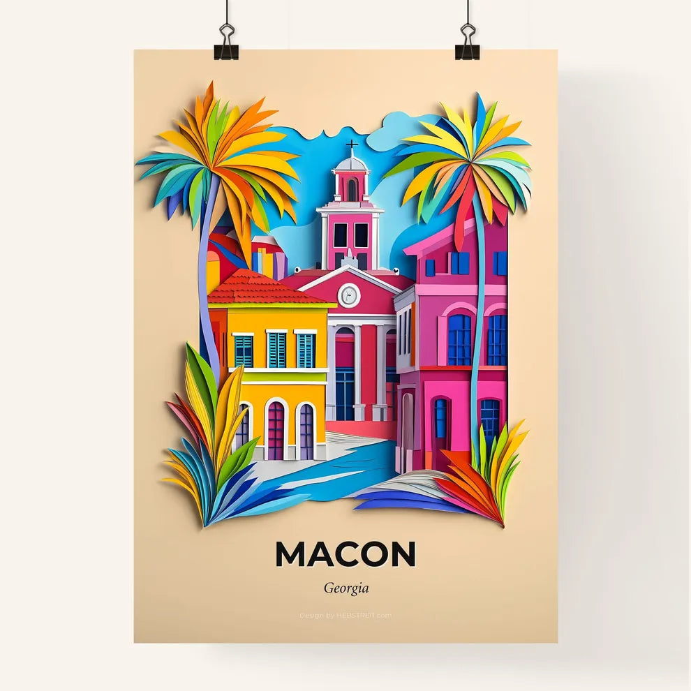 Vivid Macon, Georgia, Colorful Poster