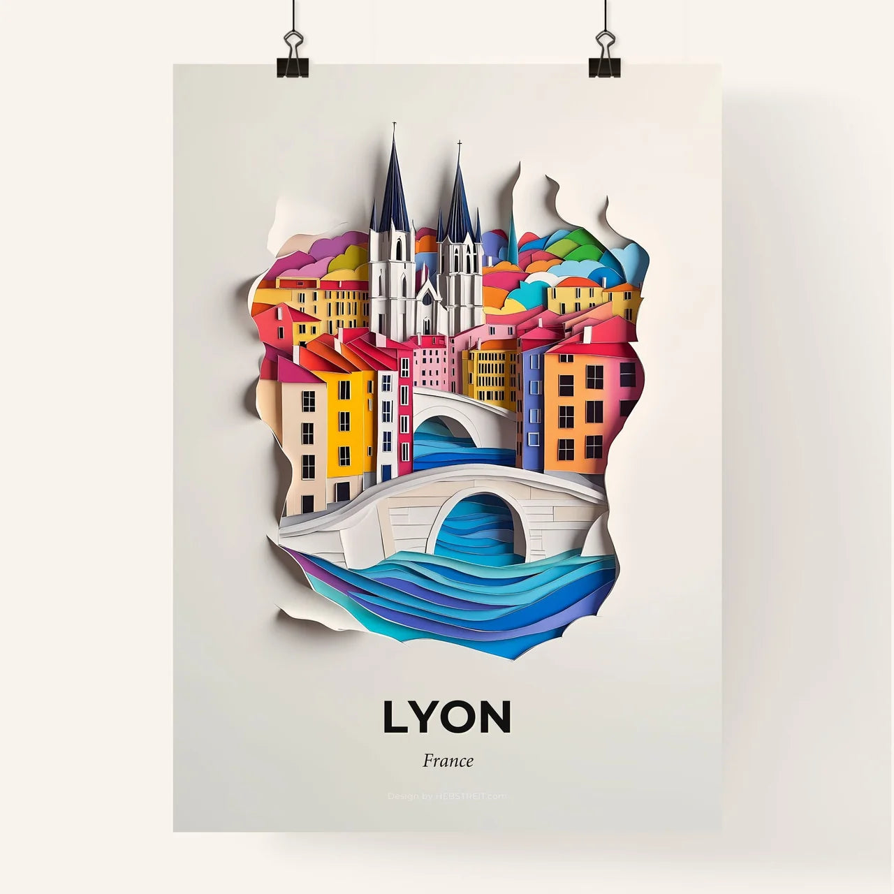 Vivid Lyon, France, Colorful Poster