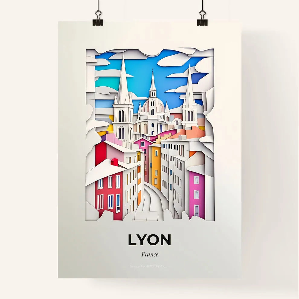 Vivid Lyon, France, Colorful Poster