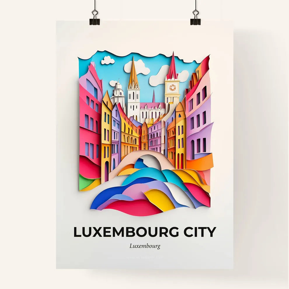 Vivid Luxembourg City, Luxembourg, Colorful Poster