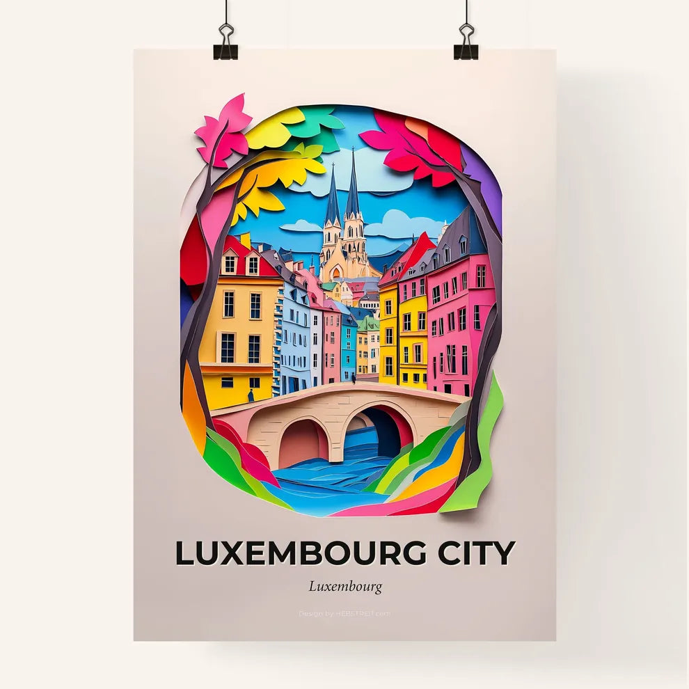Vivid Luxembourg City, Luxembourg, Colorful Poster