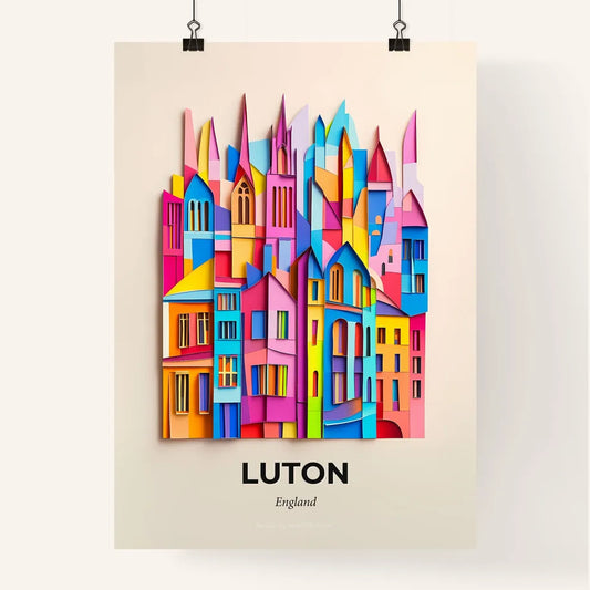 Vivid Luton, England, Colorful Poster