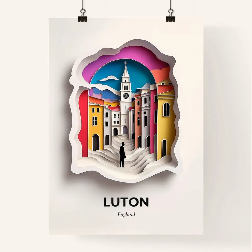 Vivid Luton, England, Colorful Poster