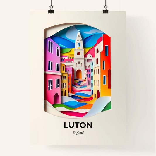 Vivid Luton, England, Colorful Poster
