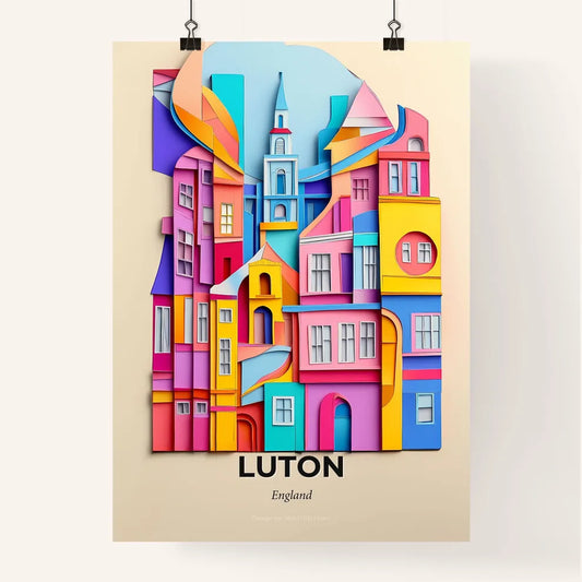 Vivid Luton, England, Colorful Poster