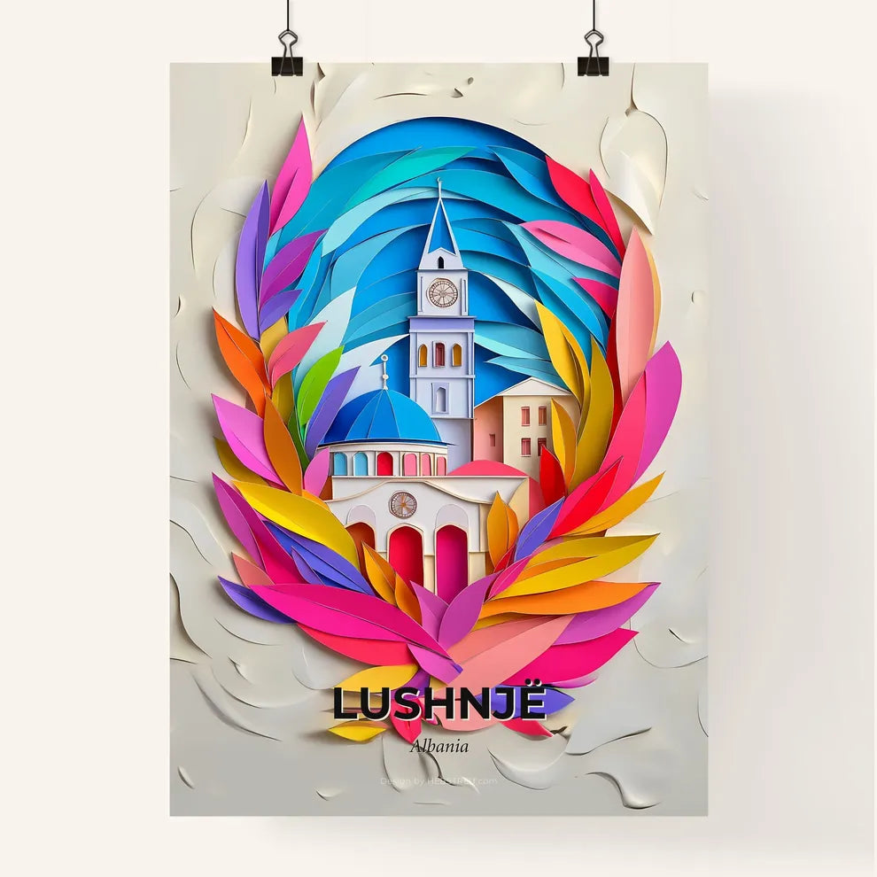 Vivid Lushnjë, Albania, Colorful Poster