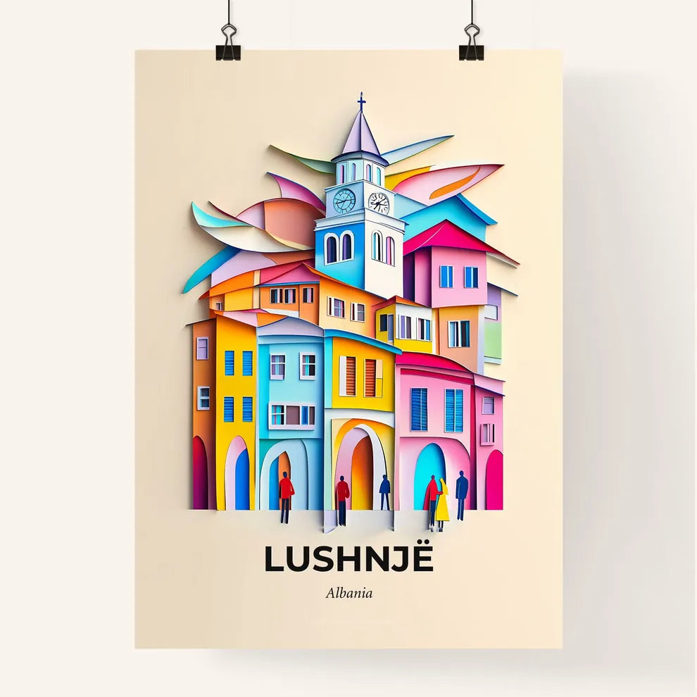 Vivid Lushnjë, Albania, Colorful Poster
