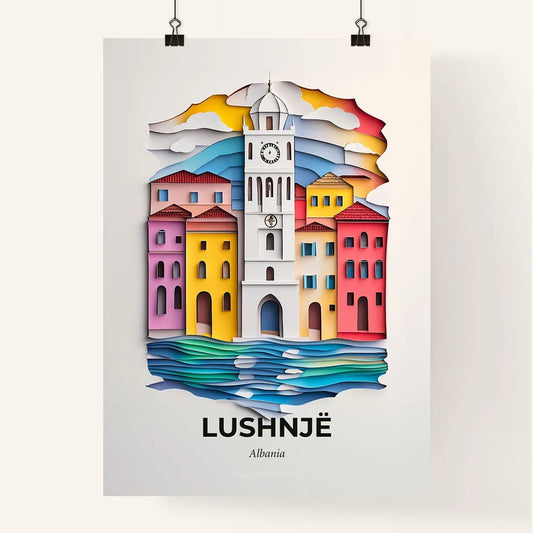 Vivid Lushnjë, Albania, Colorful Poster