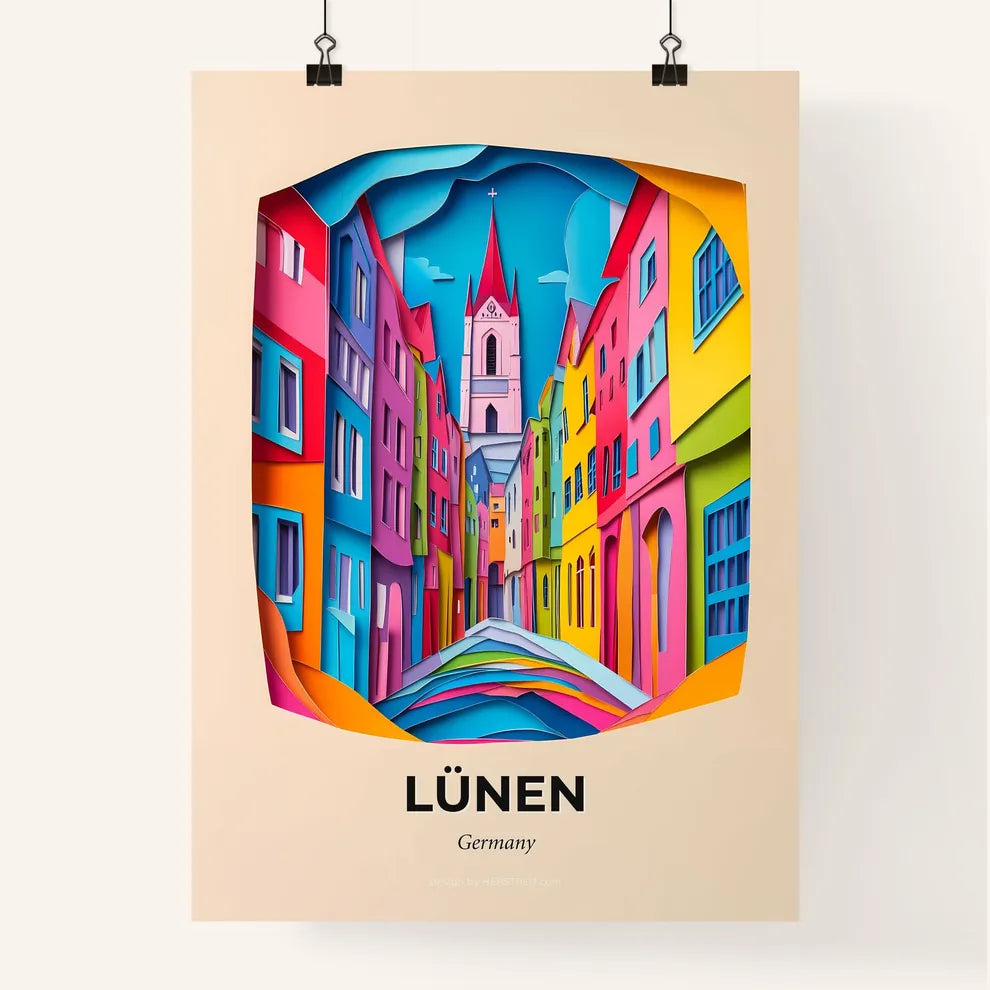Vivid Lunen, Germany, Colorful Poster