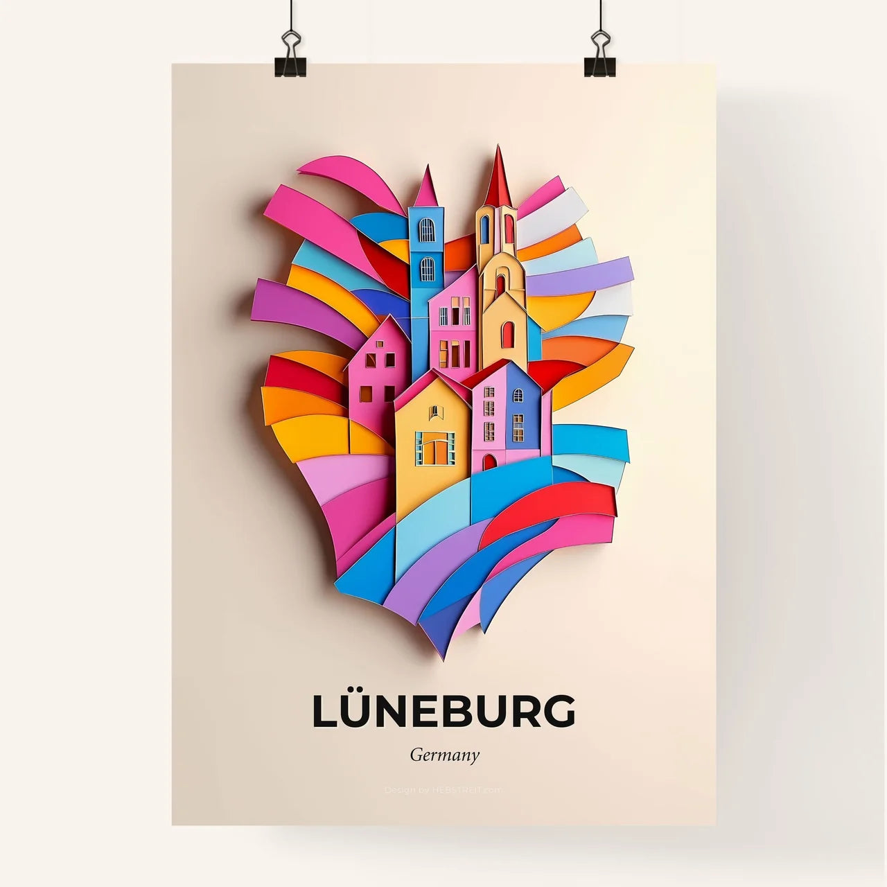 Vivid Luneburg, Germany, Colorful Poster