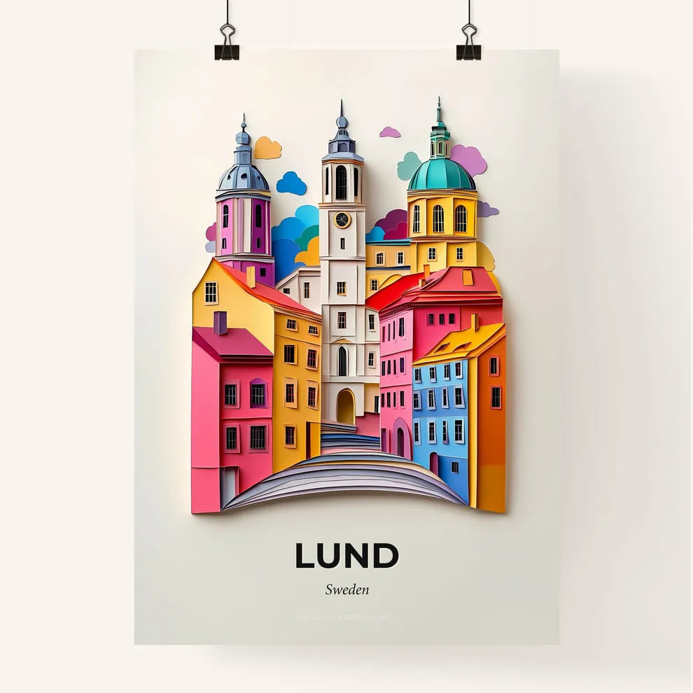 Vivid Lund, Sweden, Colorful Poster