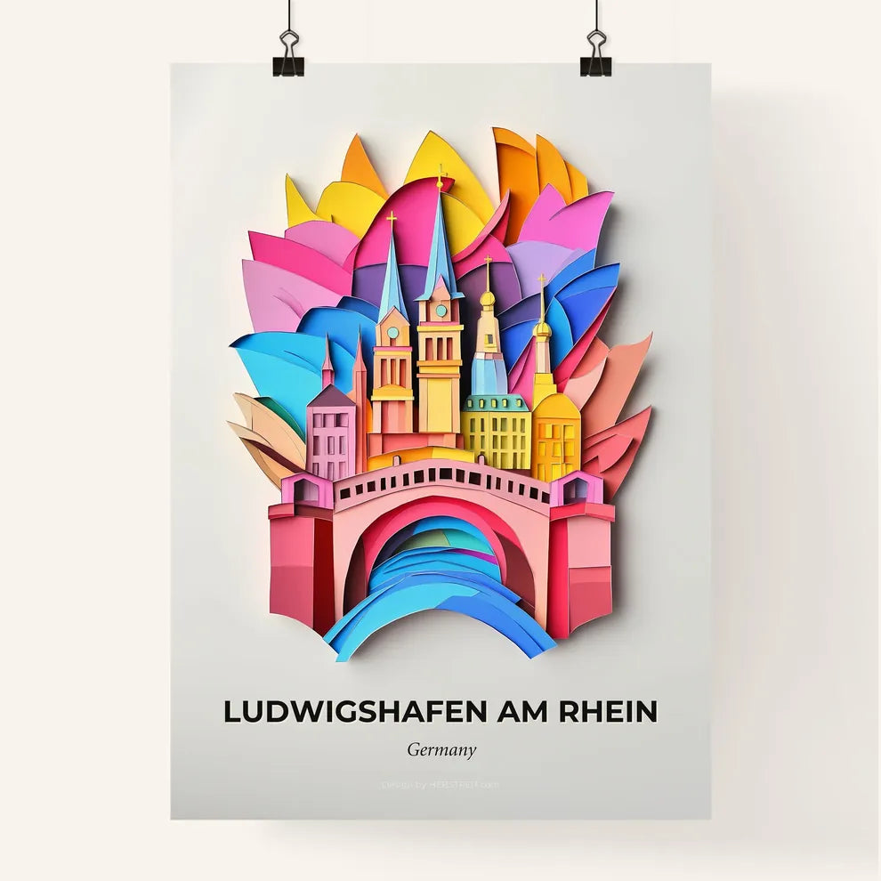 Vivid Ludwigshafen am Rhein, Germany, Colorful Poster