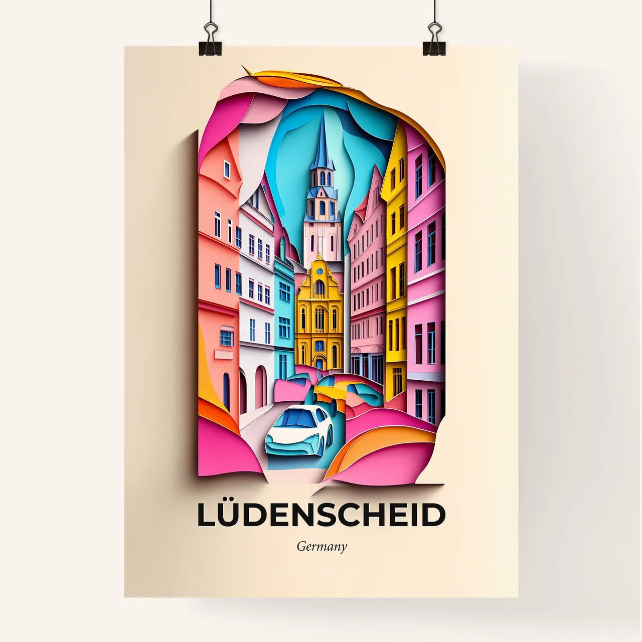Vivid Ludenscheid, Germany, Colorful Poster
