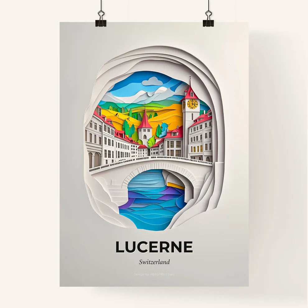 Vivid Lucerne, Switzerland, Colorful Poster