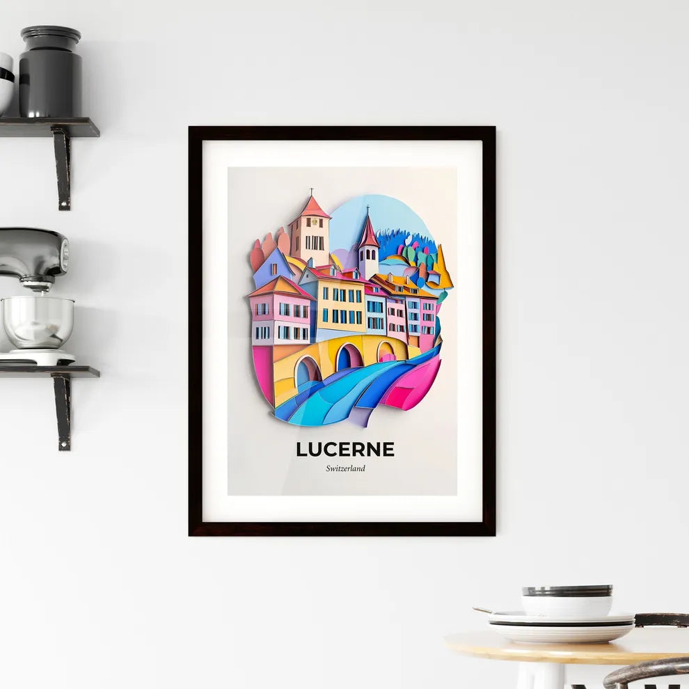 Vivid Lucerne, Switzerland, Framed Wall Art