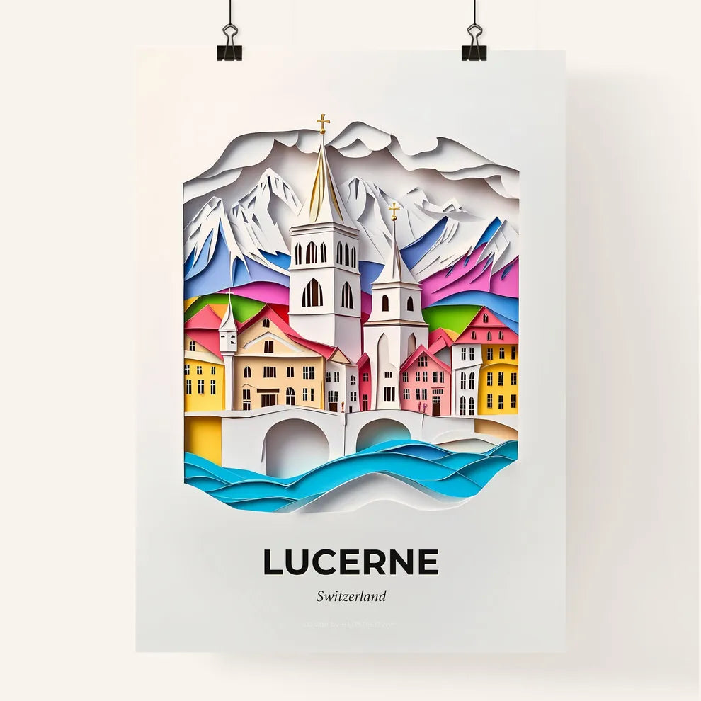Vivid Lucerne, Switzerland, Colorful Poster