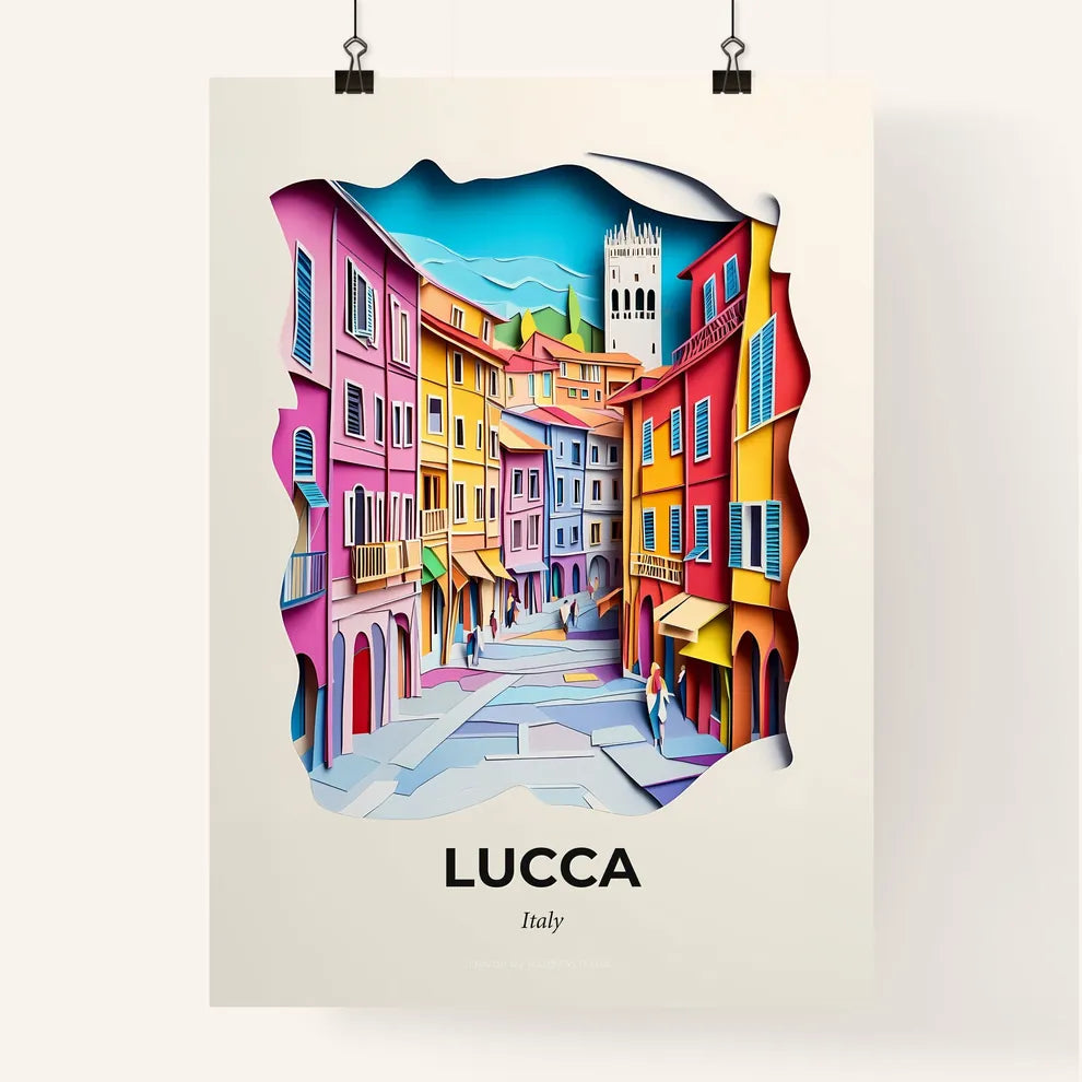 Vivid Lucca, Italy, Colorful Poster