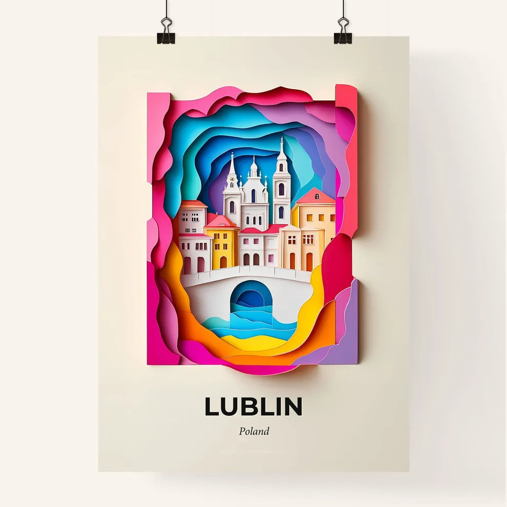Vivid Lublin, Poland, Colorful Poster