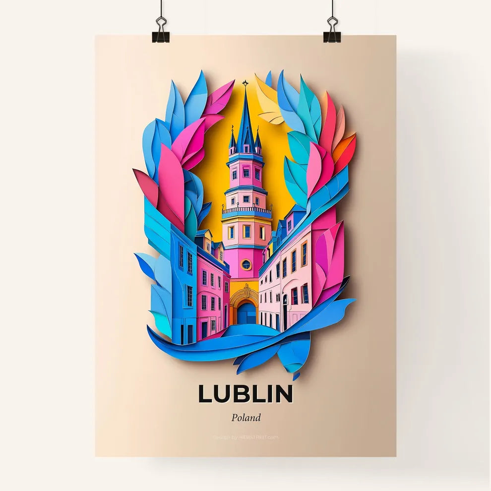 Vivid Lublin, Poland, Colorful Poster