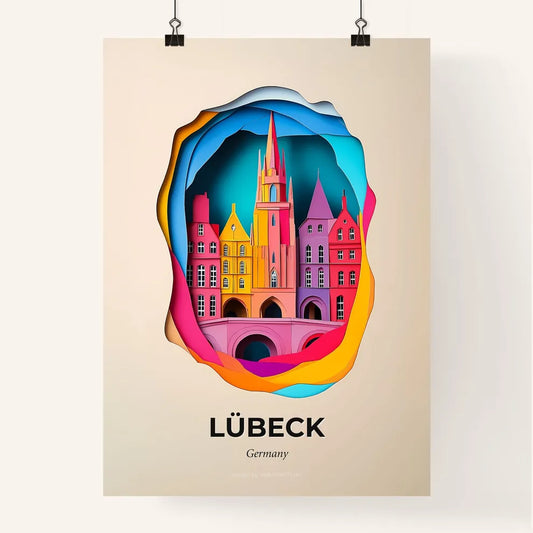 Vivid Lubeck, Germany, Colorful Poster