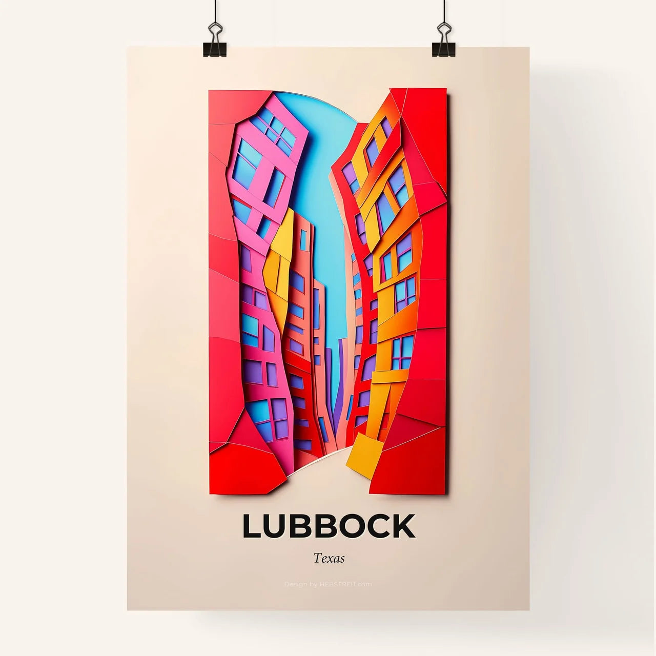 Vivid Lubbock, Texas, Colorful Poster