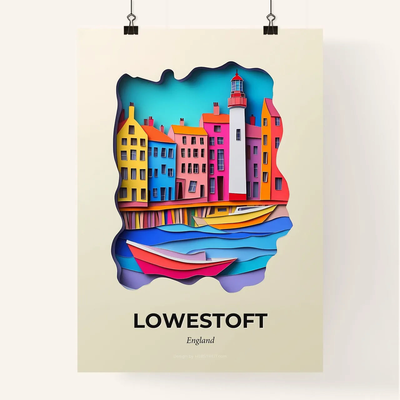 Vivid Lowestoft, England, Colorful Poster