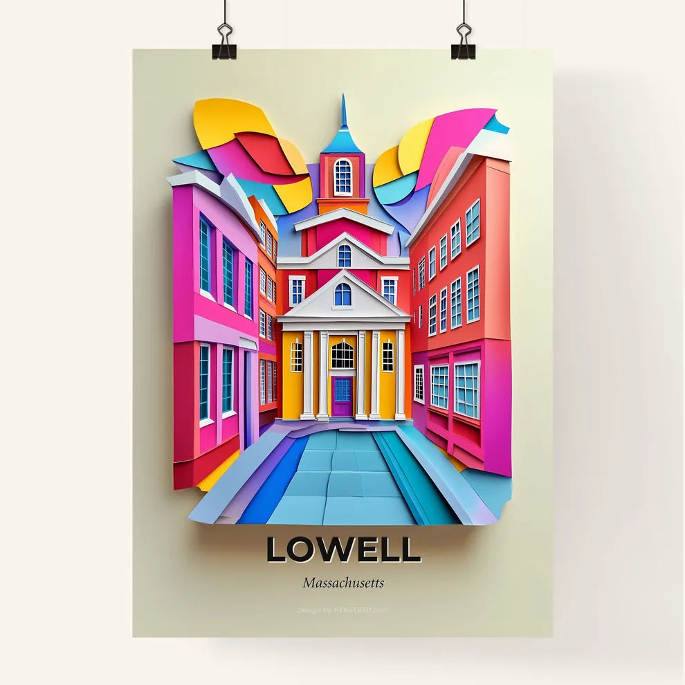 Vivid Lowell, Massachusetts, Colorful Poster