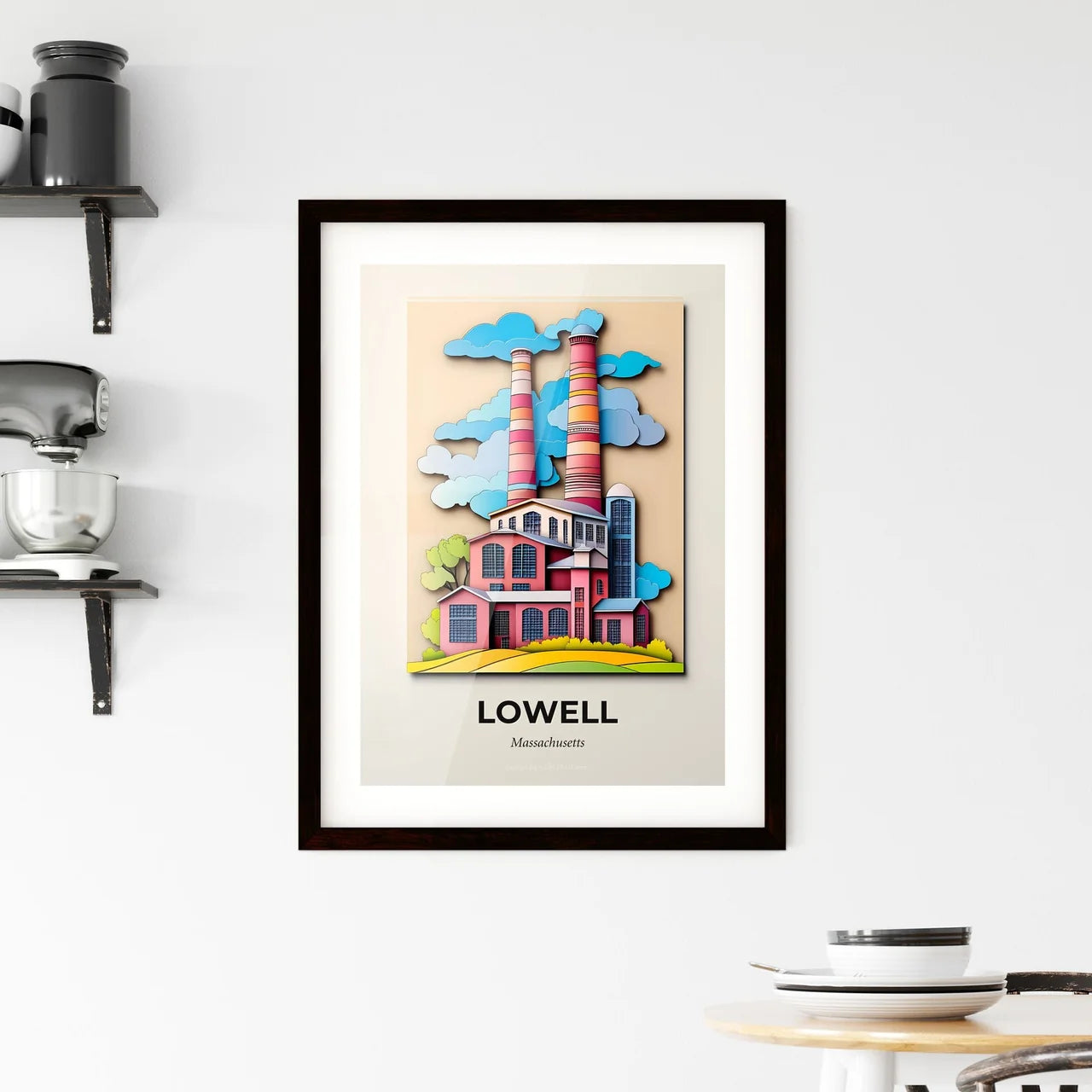 Vivid Lowell, Massachusetts, Framed Wall Art