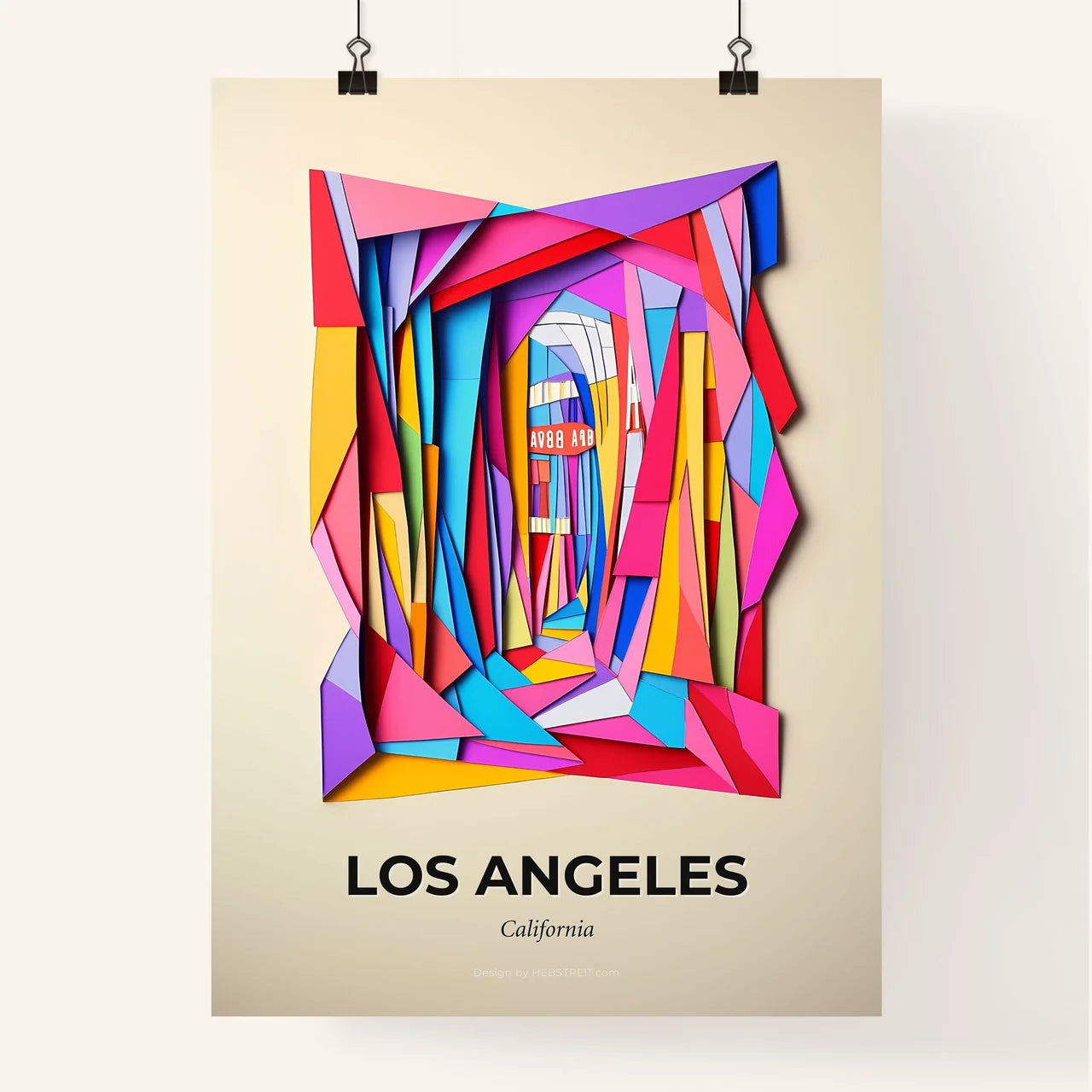 Vivid Los Angeles, California, Colorful Poster