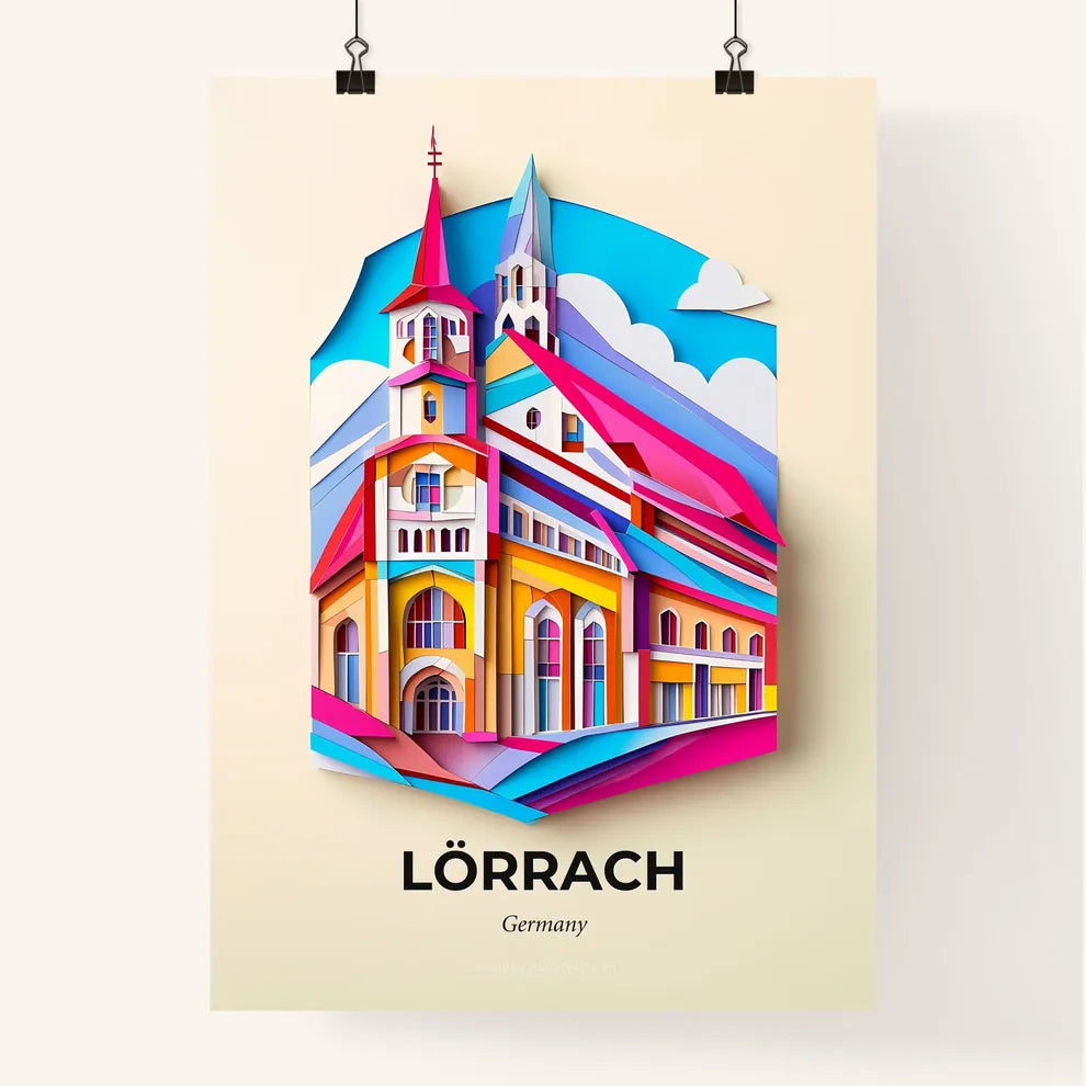 Vivid Lorrach, Germany, Colorful Poster