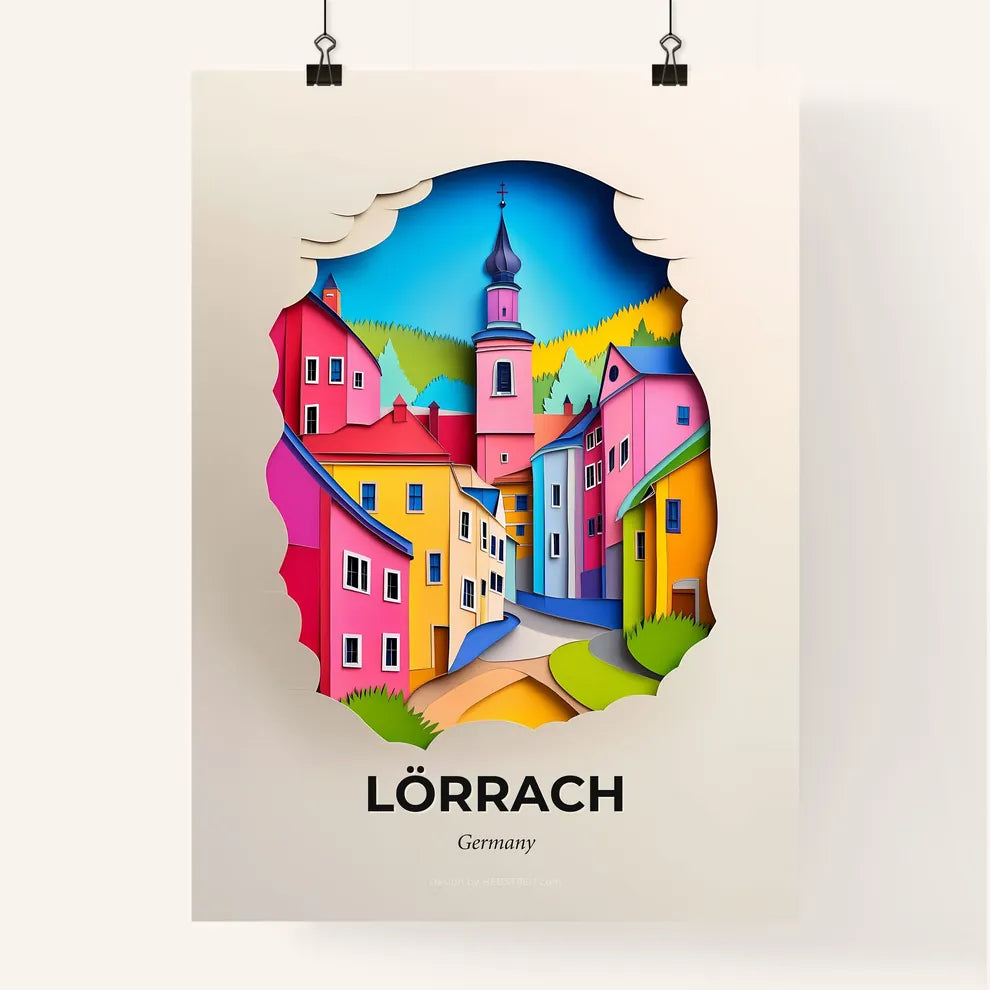 Vivid Lorrach, Germany, Colorful Poster