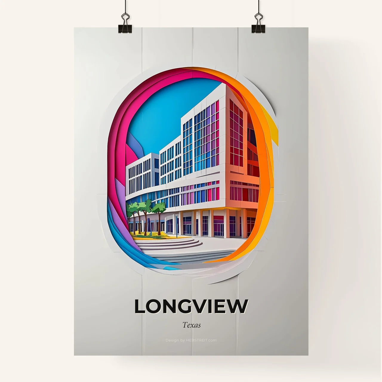 Vivid Longview, Texas, Colorful Poster