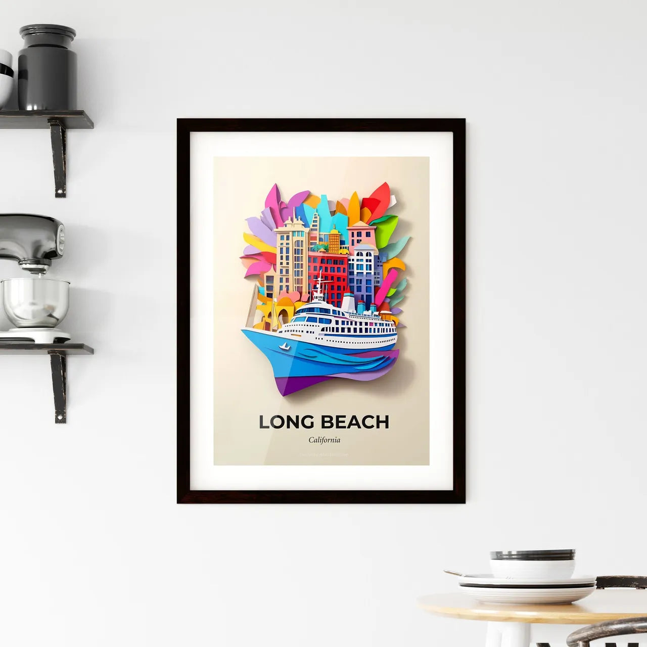 Vivid Long Beach, California, Framed Wall Art