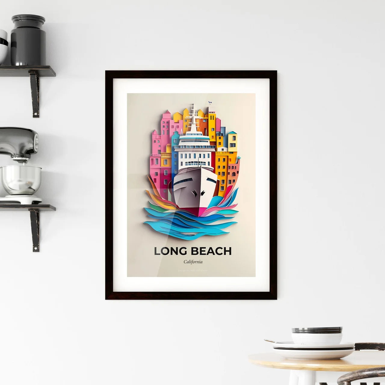 Vivid Long Beach, California, Framed Wall Art