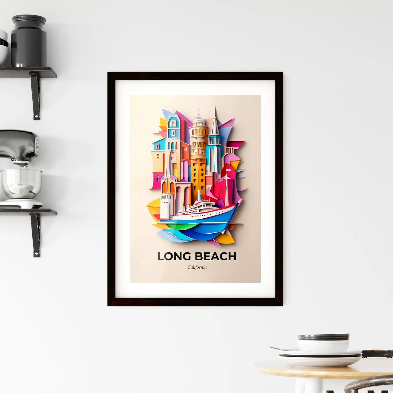 Vivid Long Beach, California, Framed Wall Art
