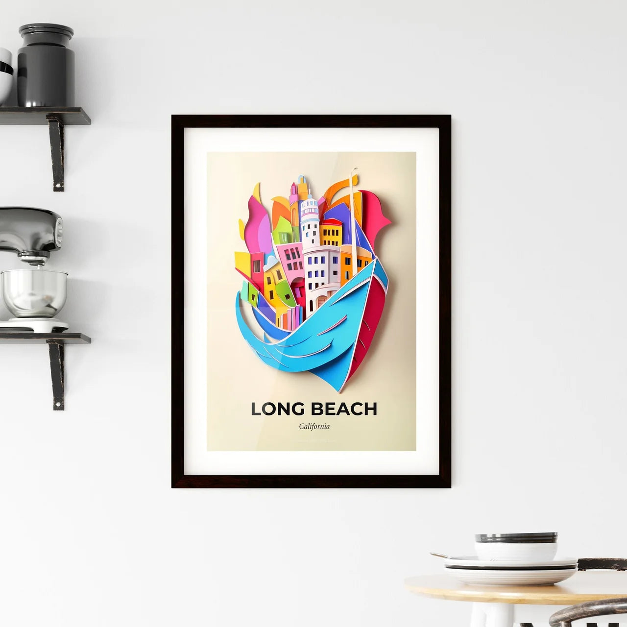 Vivid Long Beach, California, Framed Wall Art